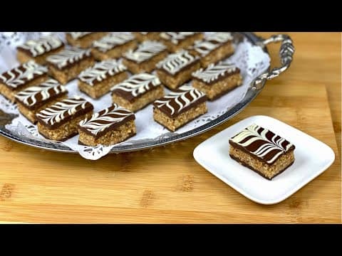 RECETTE DES GÂTEAUX DE L’AID 2022 LE ZELIJ MILLE FEUILLES AUX CACAHUÈTES & AU CHOCOLAT SANS CUISSON