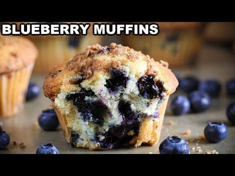 Fluffy Blueberry Muffins with Brown Sugar Streusel