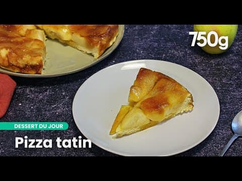 Dessert pizza with apples and caramel