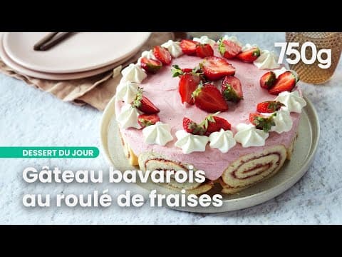 Rolled Strawberry Bavarian Cake