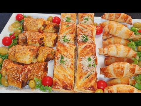 Varied puff pastries (tuna, ground meat, smoked salmon)
