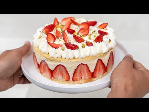 Fraisier à la crème pâtissière vanille et chantilly