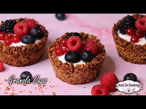 Granola Cups with Quark and Red Berries