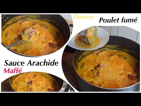 Soupe aux arachides au poulet fumé (style ghanéen)