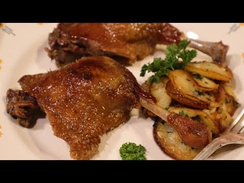 Duck Leg Confit with Sarladaise Potatoes - French Main Course Duck Leg Confit with Sarladaise Potatoes - Delicious French main course with medium difficulty. Perfect recipe converted from YouTube video to PDF format.