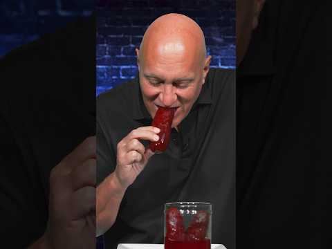 Steve Wilkos tries a chamoy pickle for the first time.