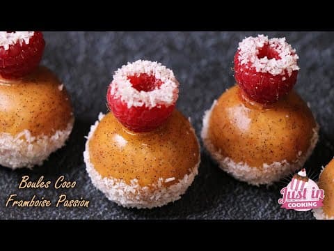 Petites boules framboises noix de coco et passion