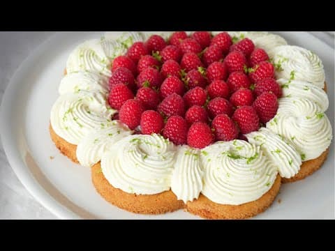 Tarte citron‑framboise en forme de fleur