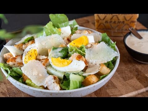 Chicken Caesar Salad with Garlic Croutons