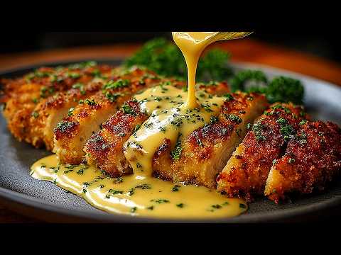 Crispy Chicken Breast with Cheesy Pasta