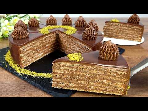 Flourless Dark Chocolate Walnut Cake with Milk Chocolate Ganache