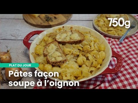 Pâtes gratinées à la soupe à l'oignon