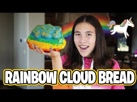RAINBOW UNICORN CLOUD BREAD!!! TikTok Super Fluffy DIY Recipe!