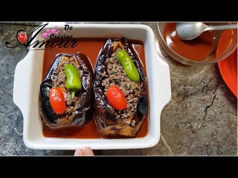 Turkish stuffed eggplants - Turkish Main Course Turkish stuffed eggplants - Delicious Turkish main course with medium difficulty. Perfect recipe converted from YouTube video to PDF format.
