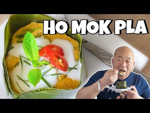 Steamed White Fish in Banana Leaf, Red Curry and Coconut Milk