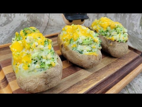 Awesome Broccoli Cheddar Stuffed Baked Potatoes